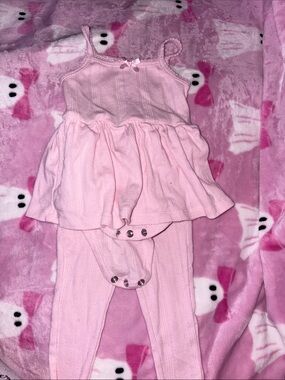 Baby Pink Knit Dressy Top & Legging Set